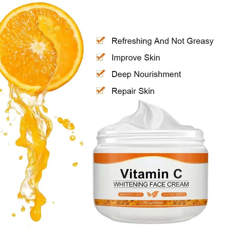 Vitamin C Face Cream Remove Dark Spots Whitening Care Moisturizing Anti-Aging Anti Wrinkle Firming Skin Care