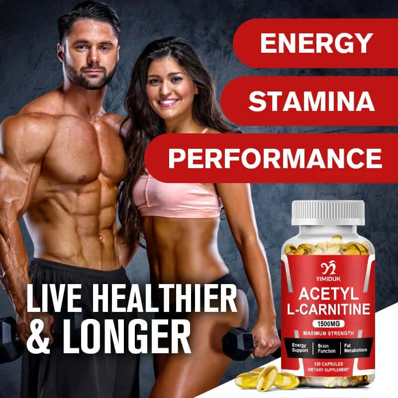 Acetyl L-Carnitine Capsule Supports Memory Focus Increase Body Performance Metabolic Energy Fitness Exercise Dietary Supplement