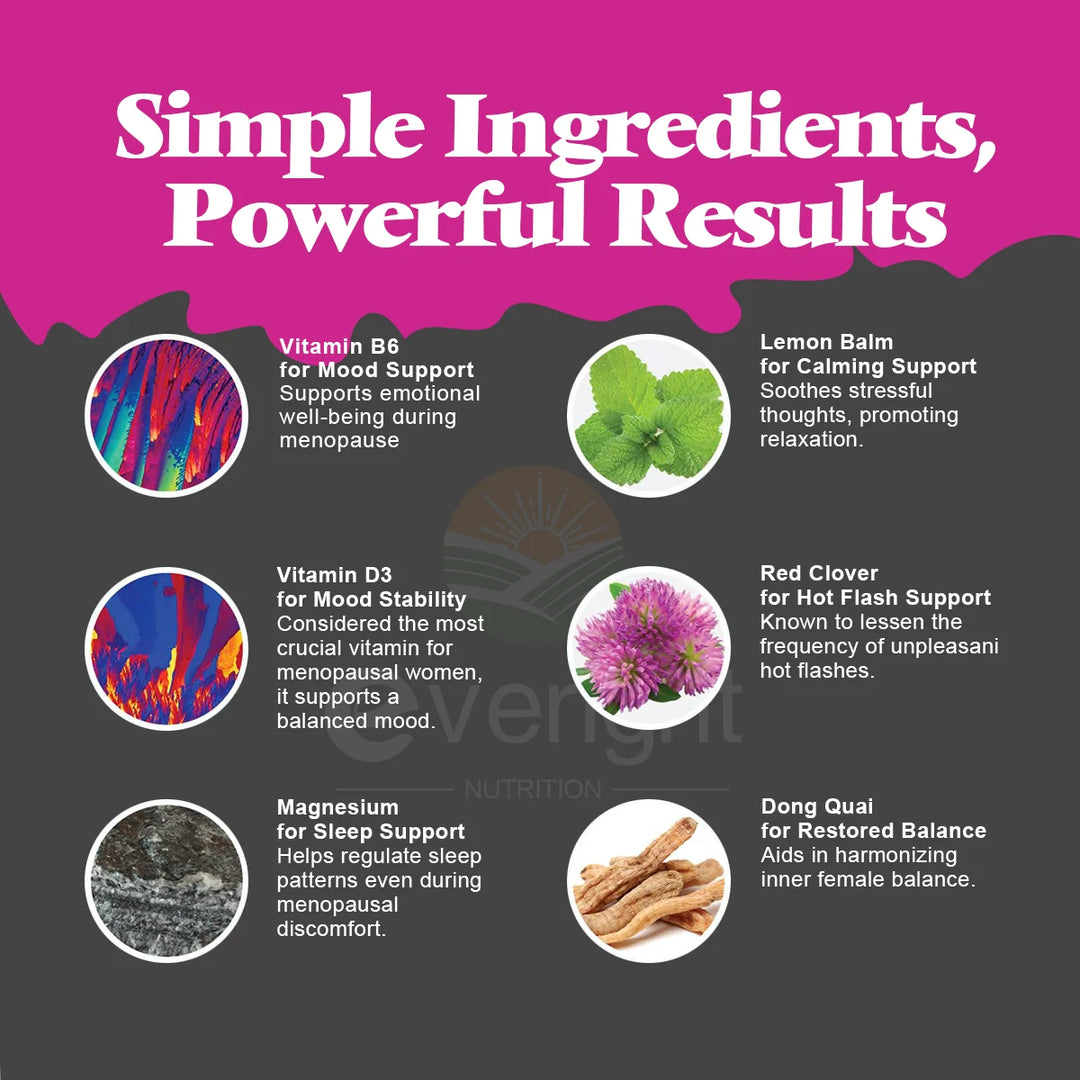 Menopause Supplement for Women - Multibenefit Menopause Health Hormone Balance, Night Sweats Mood  -Various Herbal Extract Pills
