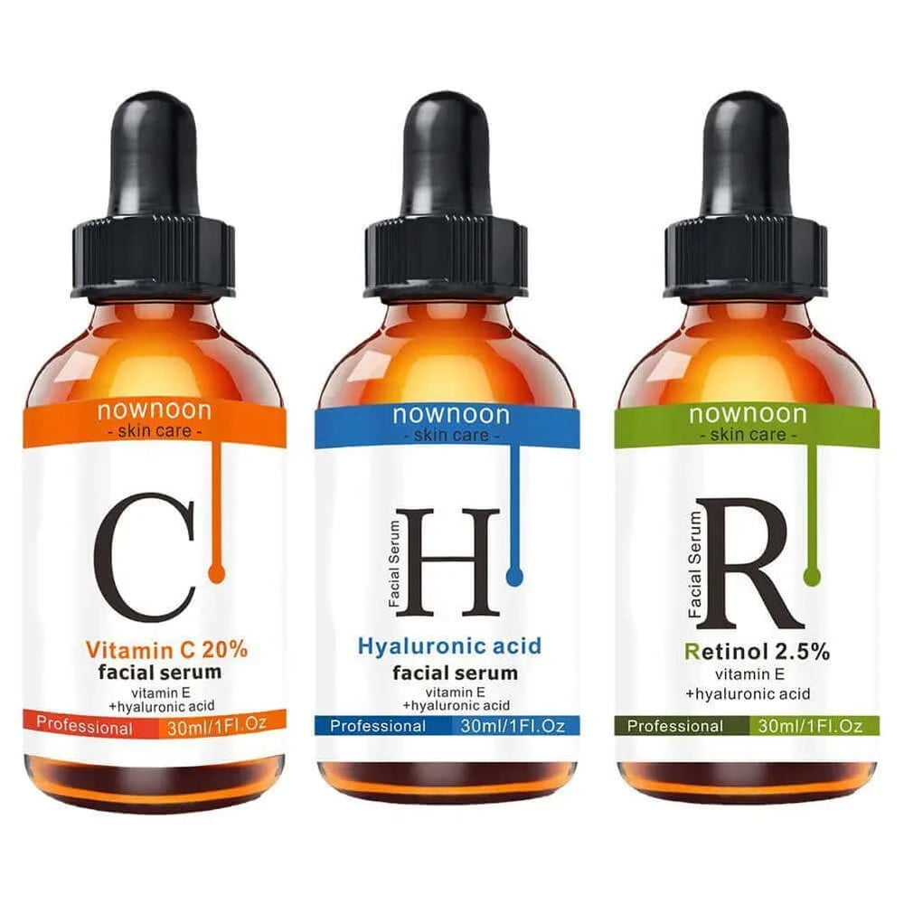 Vitamin C Serum, Hyaluronic Acid Serum And Retinol Serum Facial Serum Anti Wrinkle Remove Dark Spots Whitening Facial