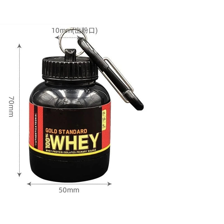 Protein Powder Container Pill Organizer Protein Keychain Sport Nutrition Water Bottle Sport Whey Protein Key Chain Supplement